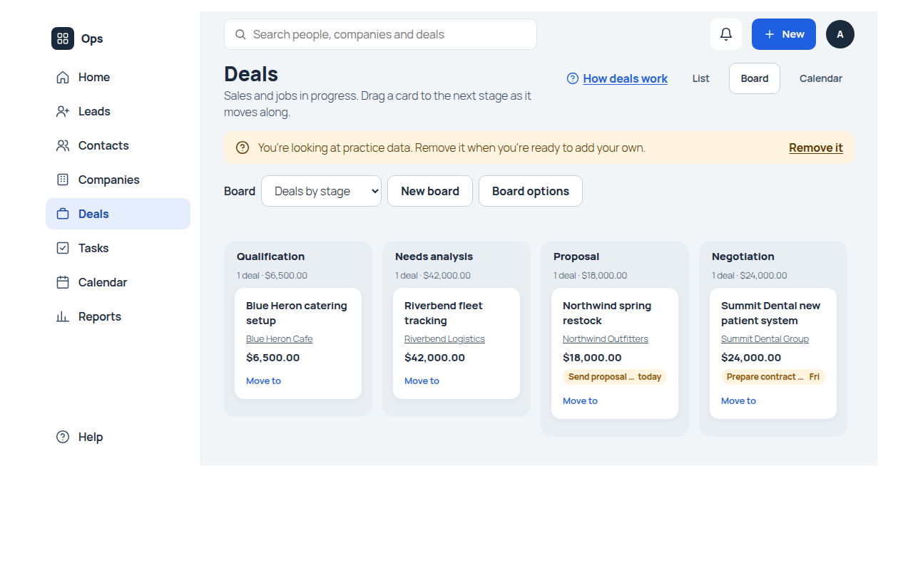 Tasks on the calendar